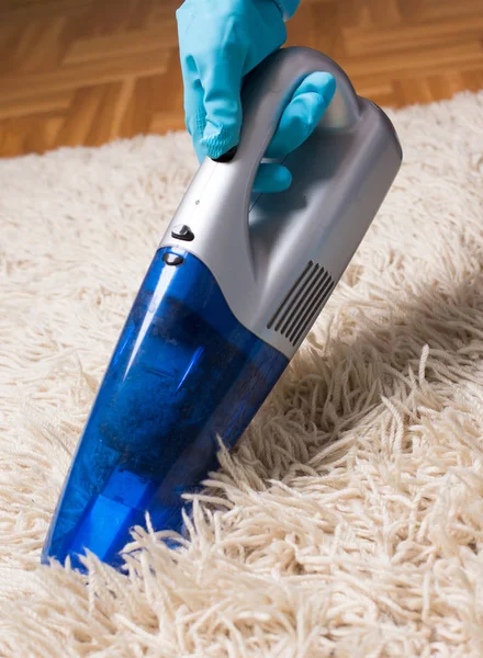 Professional carpet cleaning service in action